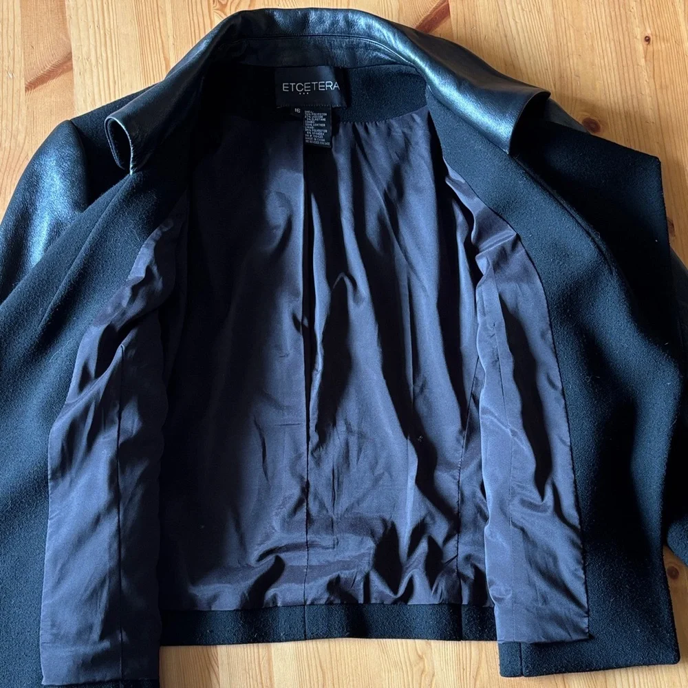 Etcetera Women's Black Leather Jacket - Picture 7 of 9